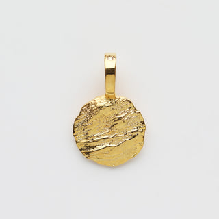 Molten Coin pendant in gold