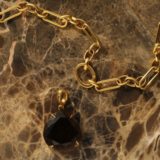 Gold Smokey Quartz pendant