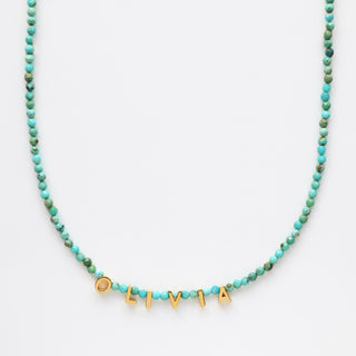 Turquoise name necklace