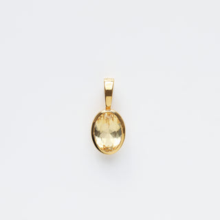 champagne quartz  oval pendant