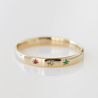 Birthstone solid gold ring
