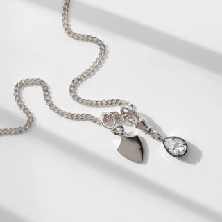 Louise Thompson Moissanite Dog Clip Pendant with Rolo Chain