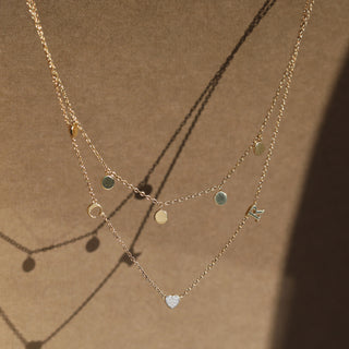 Custom Made Diamond Heart Initial Necklace