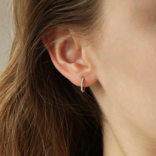 diamond pave hugging hoop solid gold