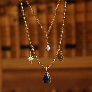 Gold natural Sapphire pendant