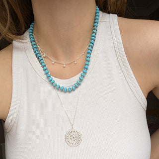 Aztec coin pendant silver