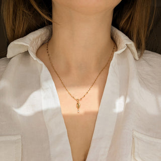 Carrie Elizabeth Moon Charm with Sapphire Pear