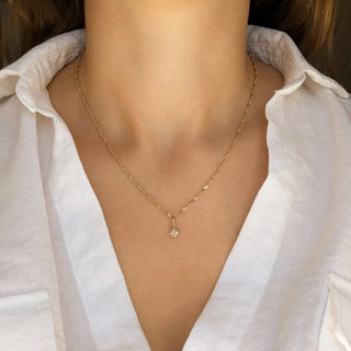 Carrie Elizabeth solid gold diamond star charm on chain