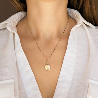 Carrie Elizabeth solid gold mother with child charm on chain