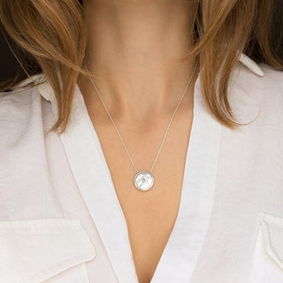 Carrie Elizabeth Night sky necklace in silver and pearl