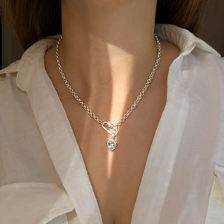 Carrie Elizabeth Green Amethyst Heart Charm in Sterling Silver