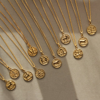 14k Gold Vermeil Horoscope Zodiac Pendant Necklace Necklace Malya