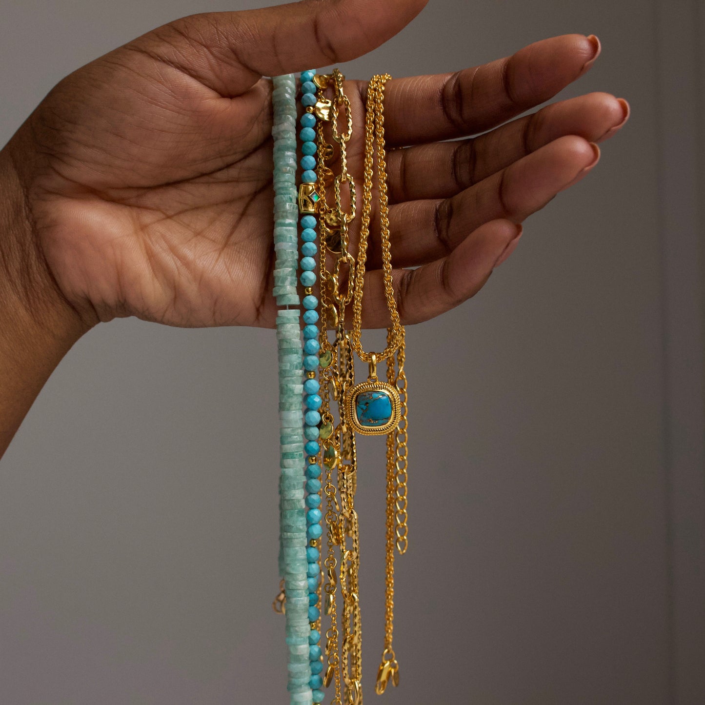 carrie elizabeth copper turquoise pendant necklace