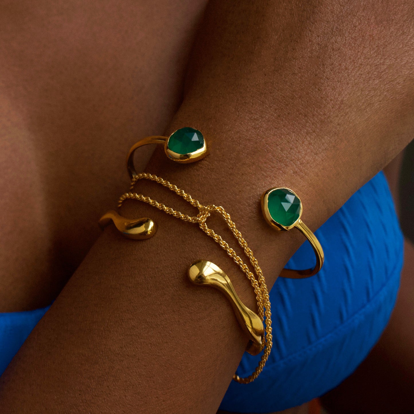 Carrie Elizabeth Double Chain Bracelet in gold plating