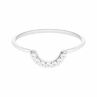 Diamond U Shaped Hugging Ring In 14k Solid Gold Ring Pink City