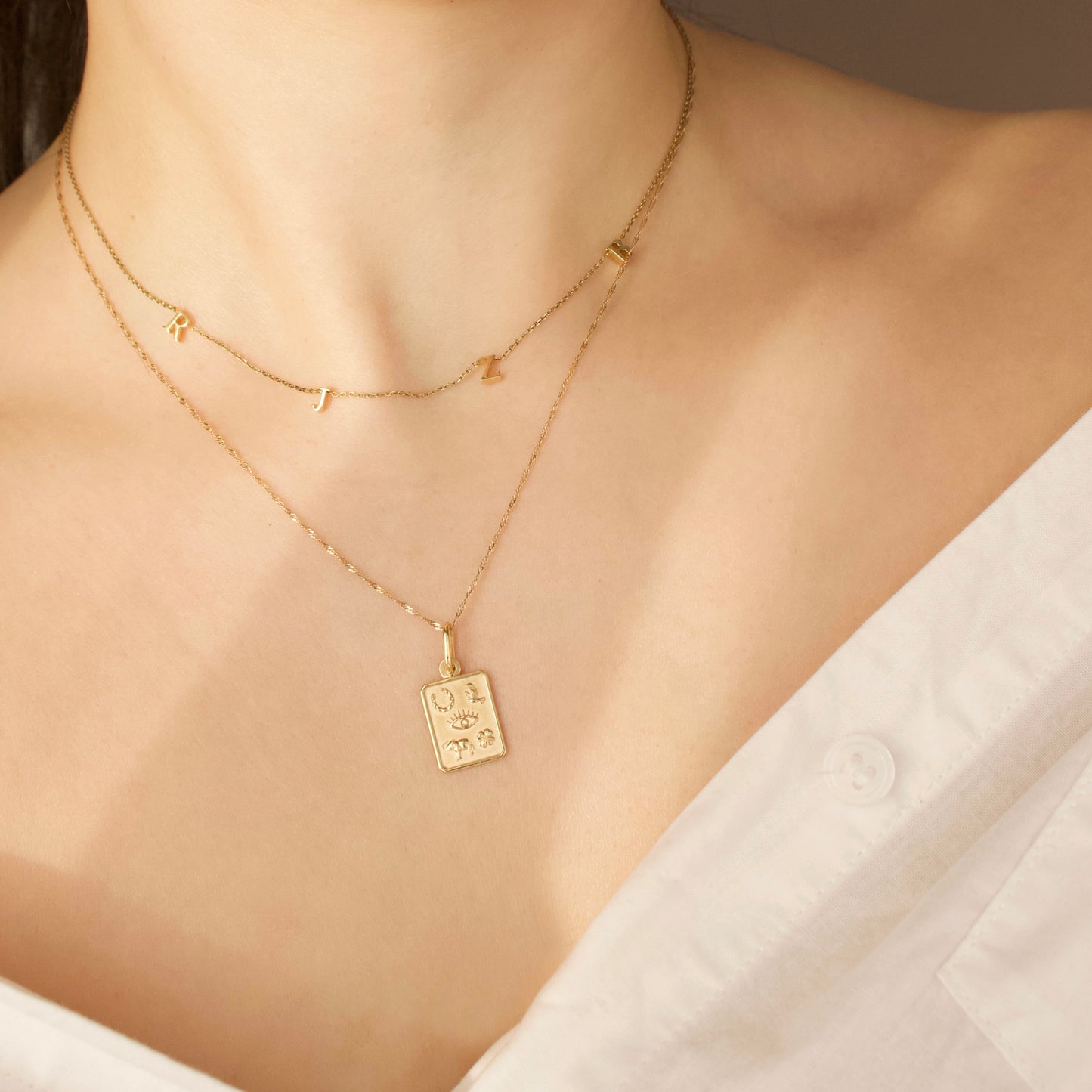 Lucky Charm Pendant in 9k Solid Gold - Necklace - Carrie Elizabeth