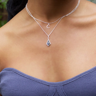Delicate Initial Pendant in Sterling Silver necklace Malya