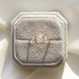 Carrie Elizabeth Moissanite Engagement Ring In Solid Gold