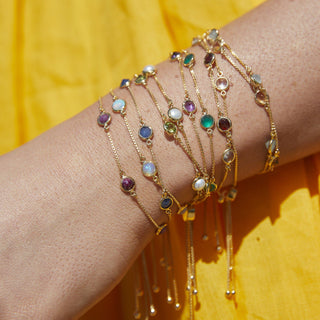 14k Gold Vermeil Dainty Semi Precious Stone Bracelet Bracelet Malya