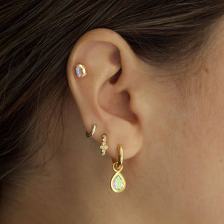 9k Solid Gold Mini Huggie Hoop Earring - SINGLE Earrings Pink City
