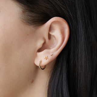 Trilogy Diamond Stud Earring In 9K Solid Gold Earrings Dwarkas