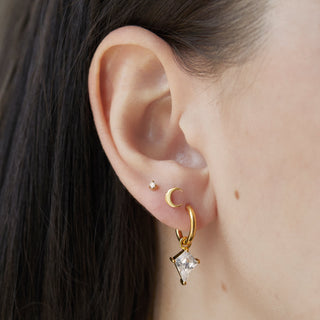 Diamond Stud Earring In 9K Solid Gold Earrings Dwarkas