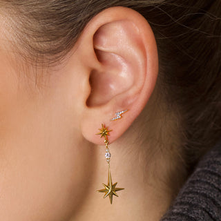Lightning Bolt Diamond Stud Earrings