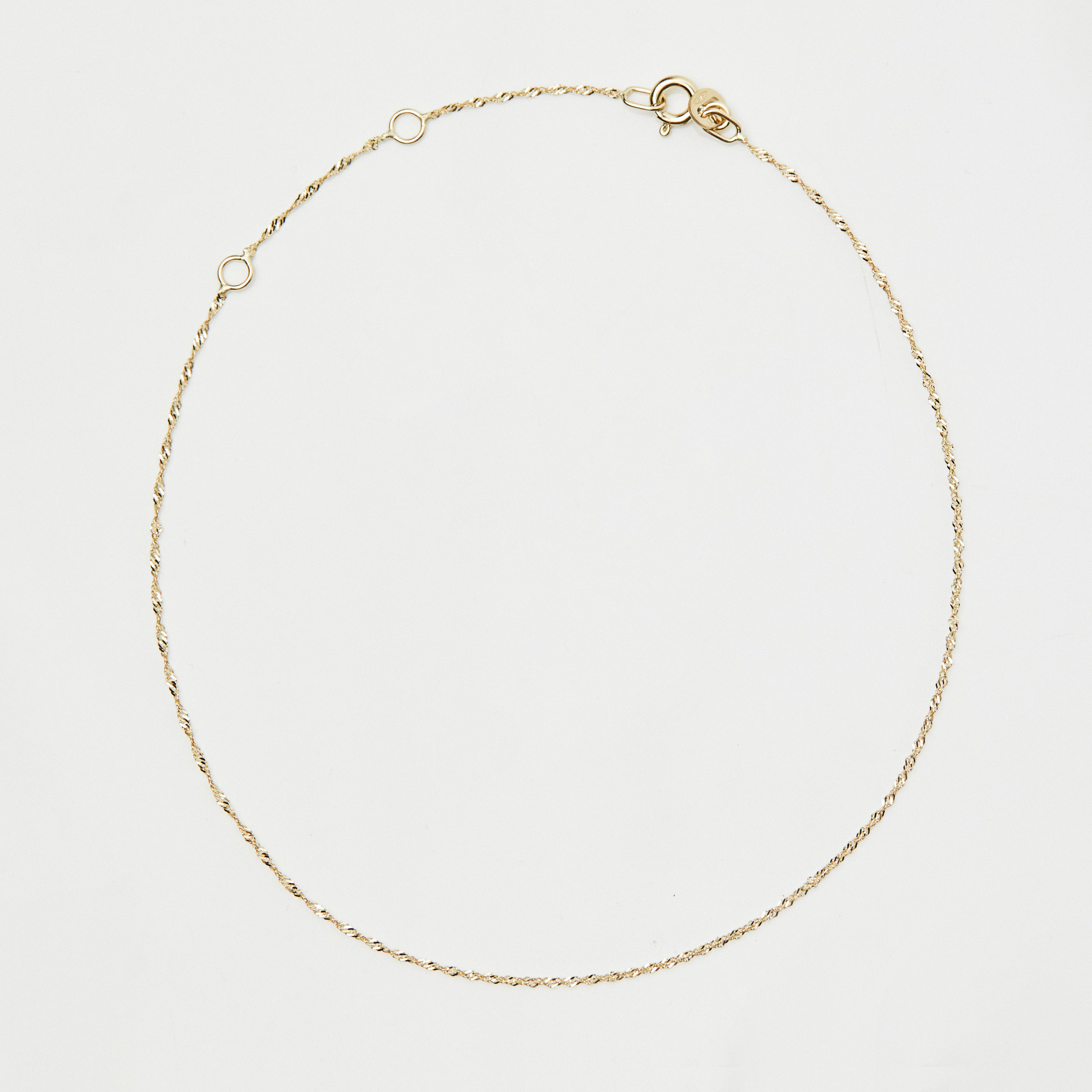 9k Solid Gold Singapore Chain Anklet – Carrie Elizabeth