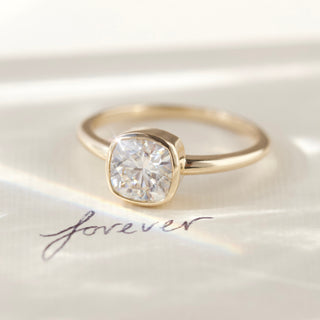 Carrie Elizabeth moissanite engagement ring in solid 9k gold