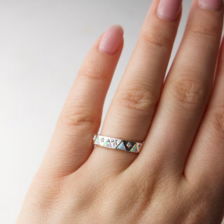 Izar Opal & Diamond Band In Sterling Silver - Ring - Carrie Elizabeth