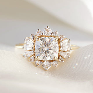 Carrie Elizabeth Moissanite Engagement Ring In Solid Gold