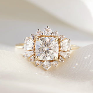Carrie Elizabeth Moissanite Engagement Ring In Solid Gold