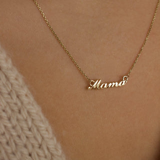 9K Solid Gold Mama Necklace Necklace Dwarkas