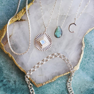 Delicate Initial Pendant in Sterling Silver necklace Malya