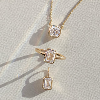 Carrie elizabeth morganite pendant in solid 9k yellow gold