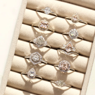 Ophelia Morganite, Sapphire and Diamond Ring