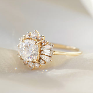 Carrie Elizabeth Moissanite Engagement Ring In Solid Gold