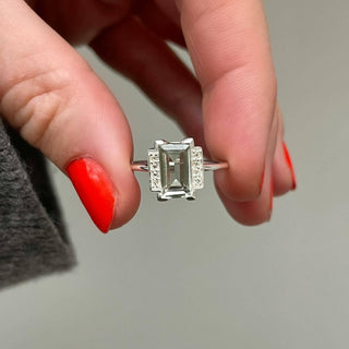 Georgia Green Amethyst & White Topaz Ring in Sterling Silver Ring Malya