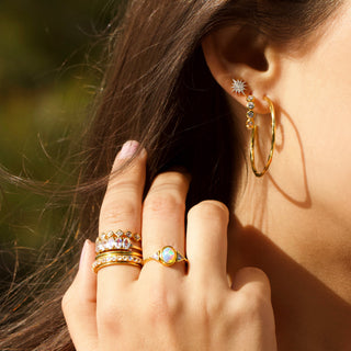 Diamond Starburst Stud Earring