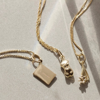 carrie elizabeth solid 9k gold box chain necklace