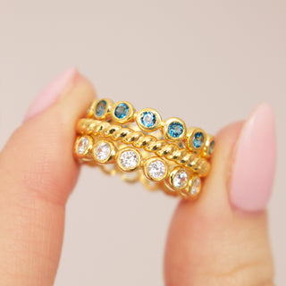 Bezel Set Cubic Zirconia Eternity Ring in Gold Vermeil - Ring - Carrie Elizabeth