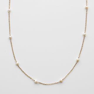 Carrie elizabeth pearl beaded necklace in solid gold