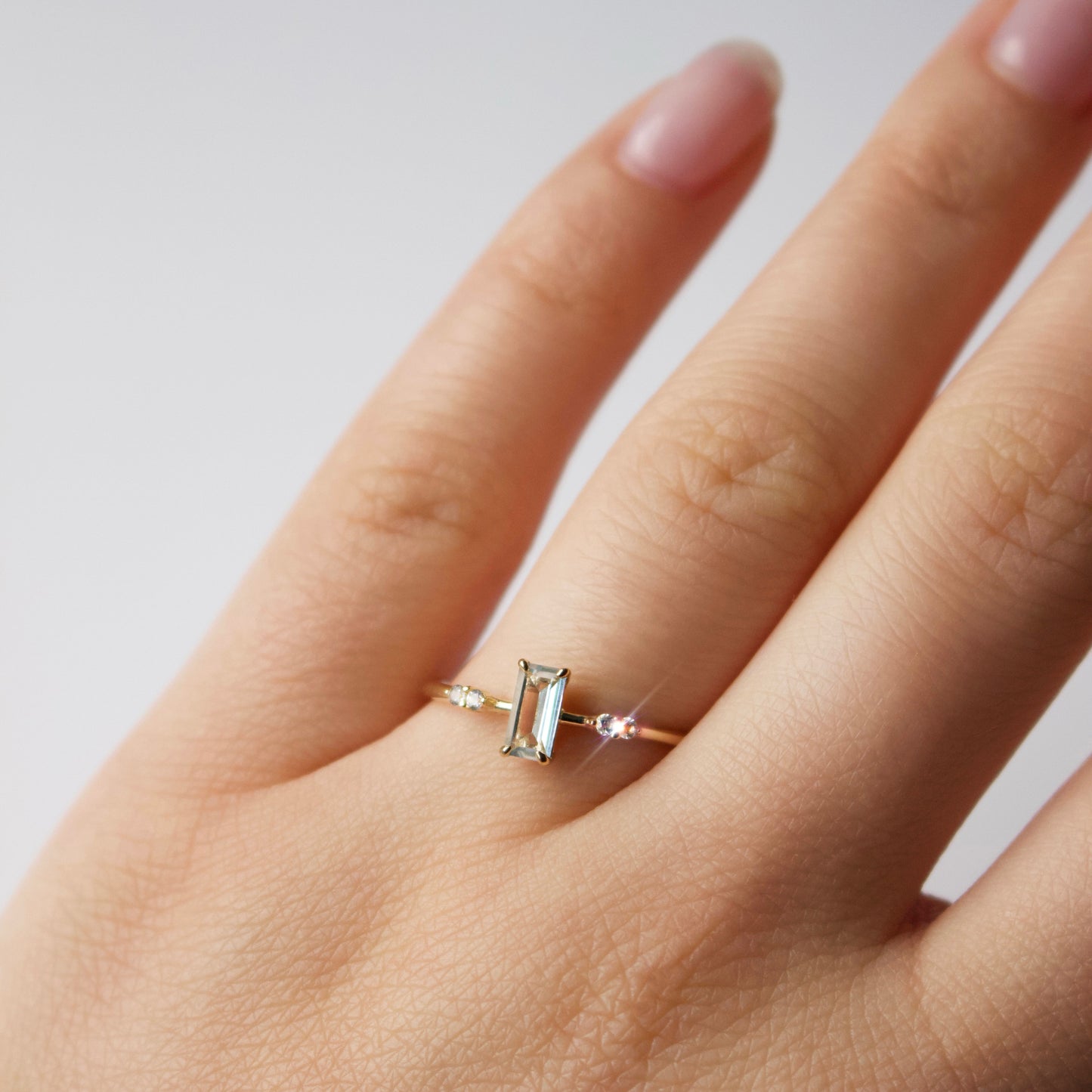 carrie elizabeth solid gold topaz gemstone ring