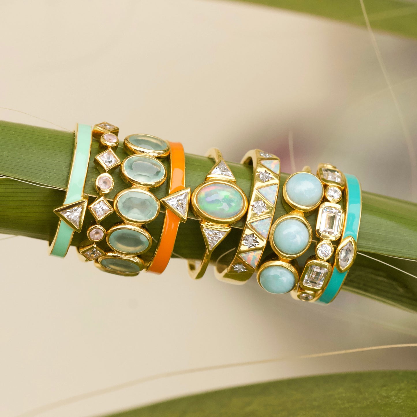 Violeta Blue Chalcedony Ring In Gold Vermeil - Ring - Carrie Elizabeth