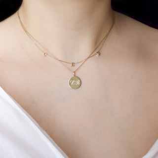 Custom Made Initial Necklace In 9k Solid Gold Necklace Pink City