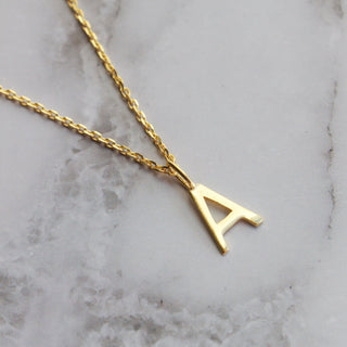 Delicate Initial Pendant Necklace In Gold Vermeil Necklace Malya 