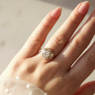 Carrie Elizabeth Moissanite Engagement Ring In Solid Gold