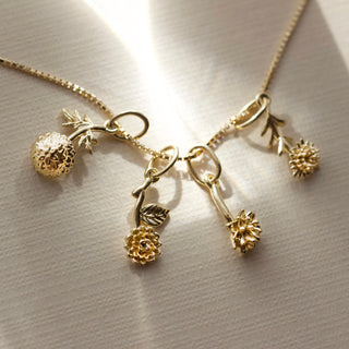 Carrie elizabeth birth flower charms 9k solid gold