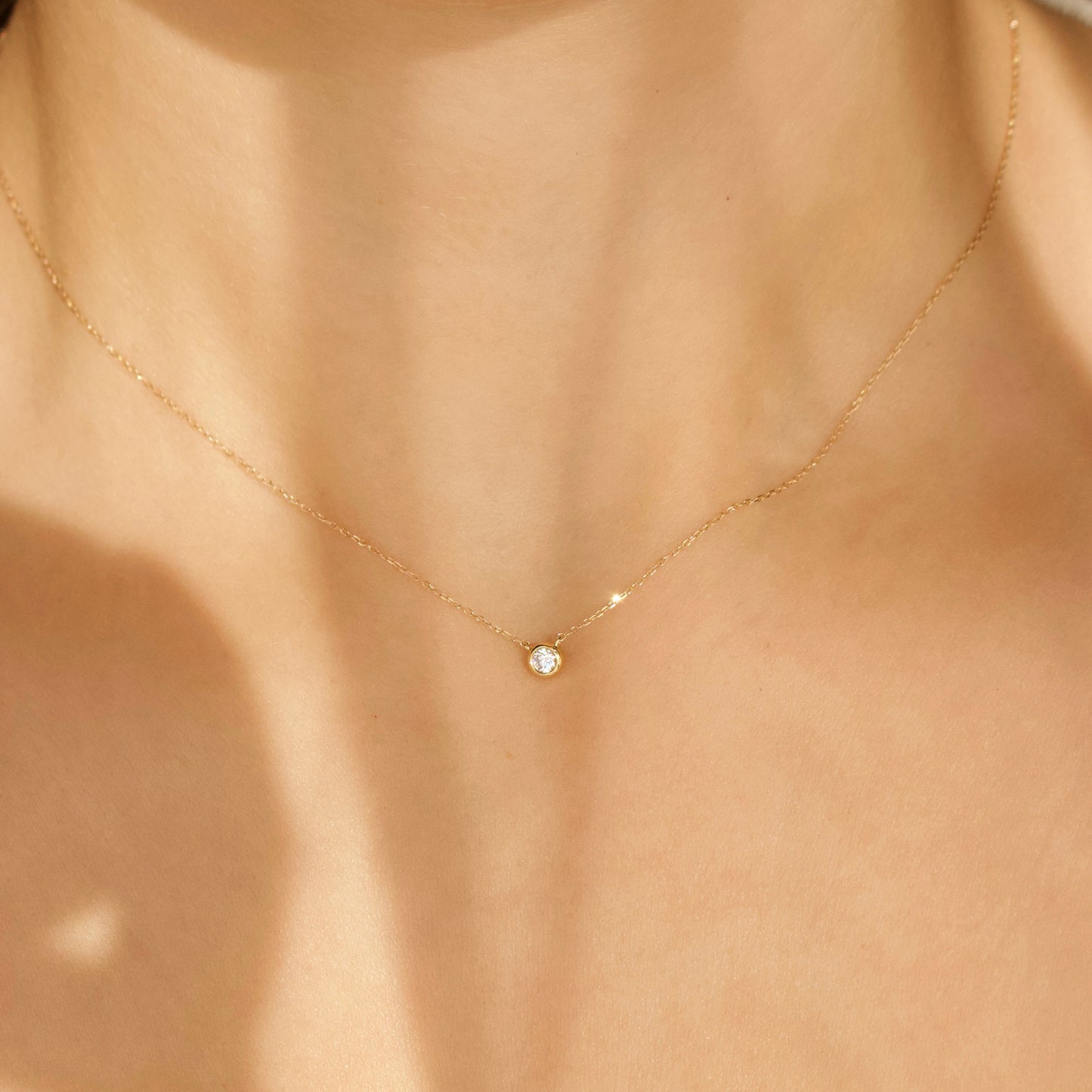 Carrie elizabeth Diamond solitaire necklace
