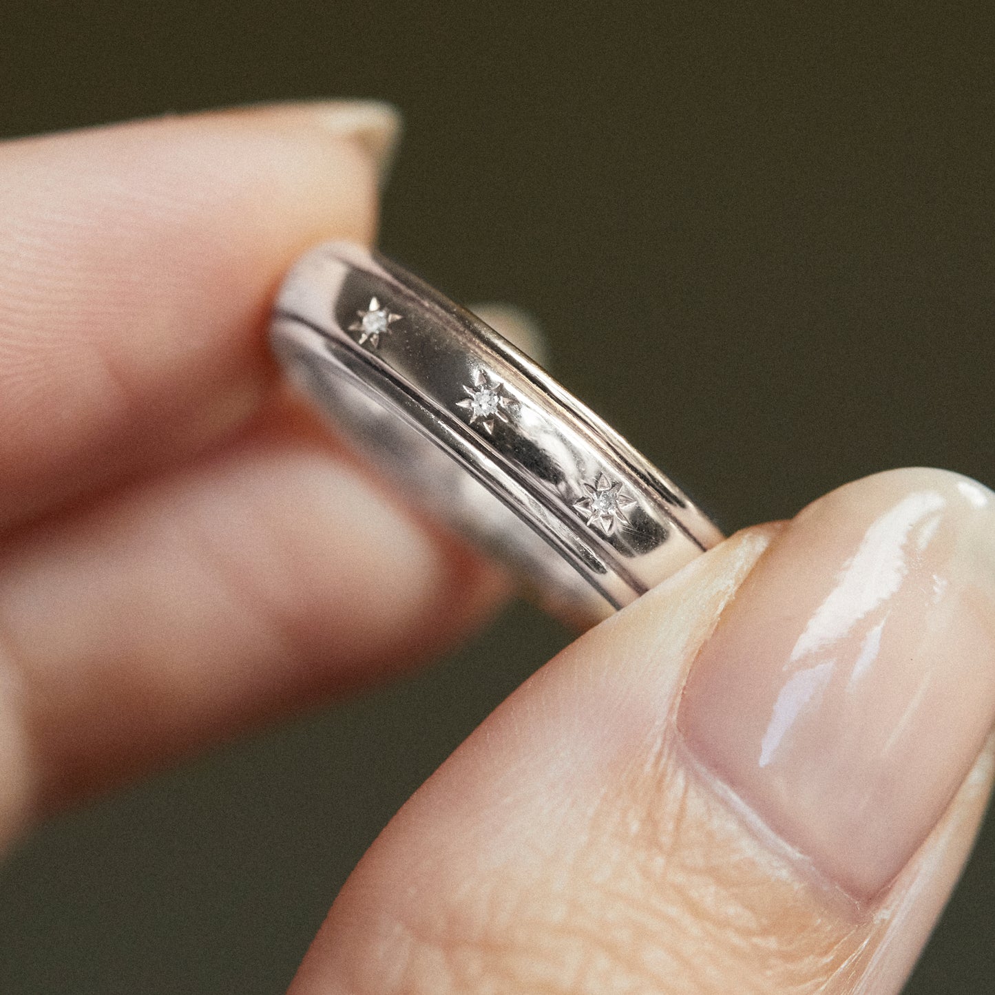 Star Set Diamond Spinning Ring In Sterling Silver - Ring - Carrie Elizabeth